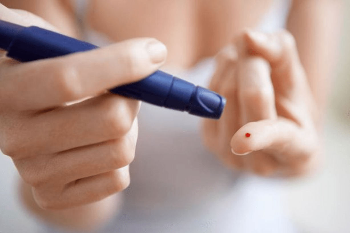 Blood test finger and device