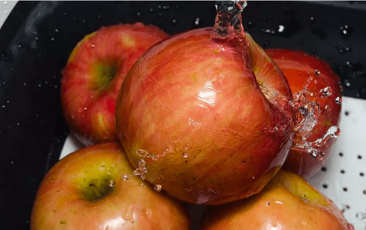 apples being washed