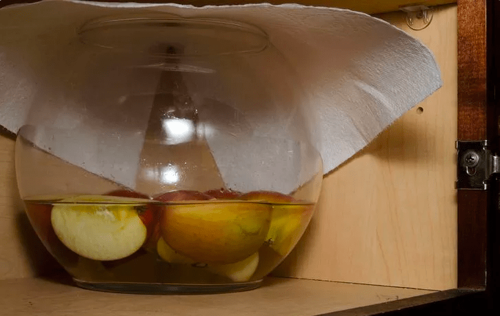 jar with apples stored