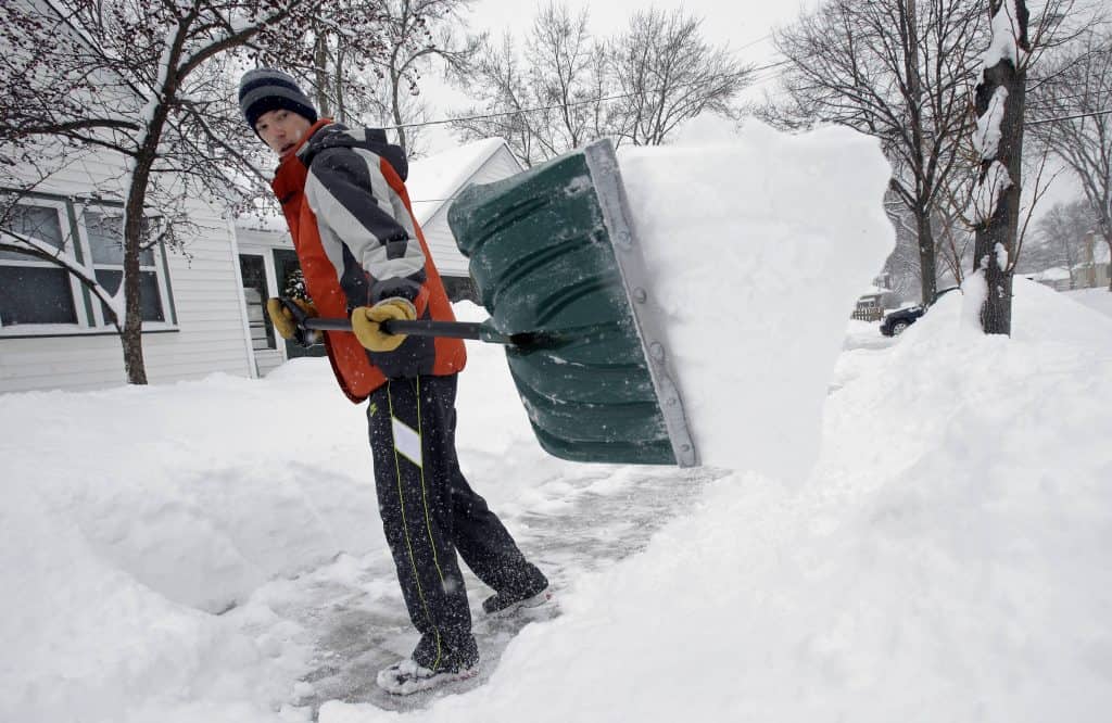 man shoveling snow