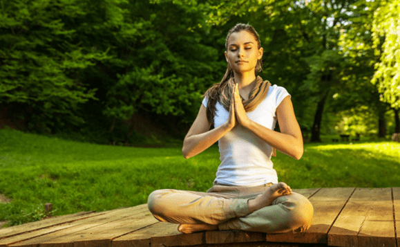 woman meditating