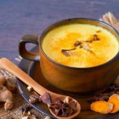 a cup of turmeric tea