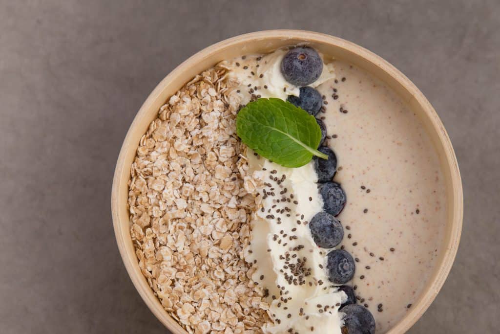 a bowl of oatmeal with berries