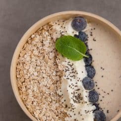 a bowl of oatmeal with berries