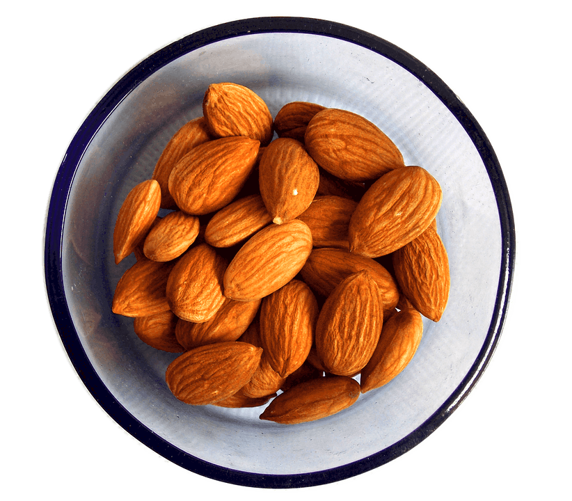 a bowl of almond nuts