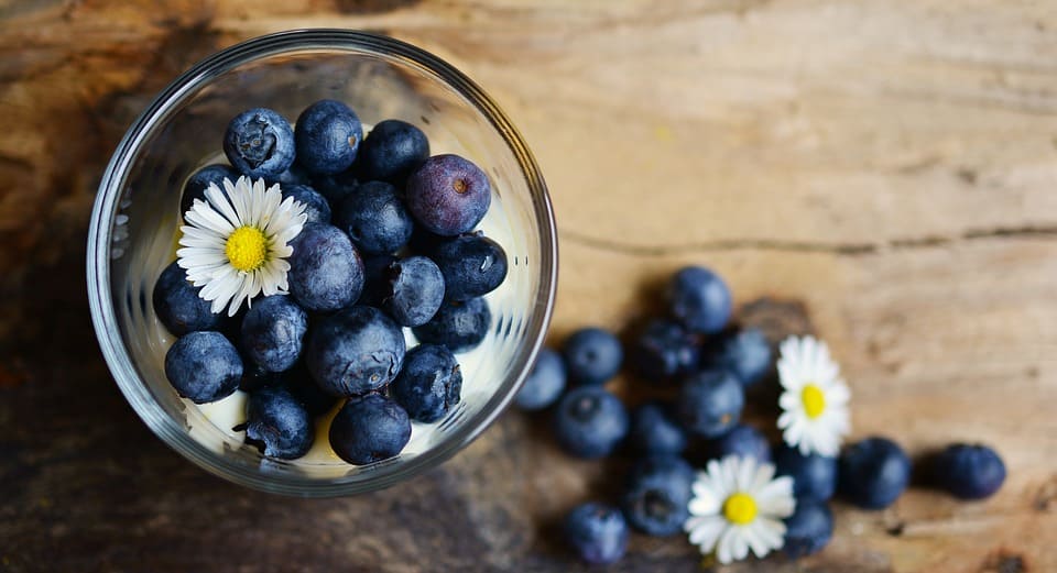 a bowl of blueberries