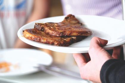 pork chops in a plate