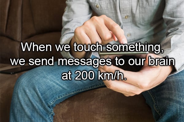 man touching phone