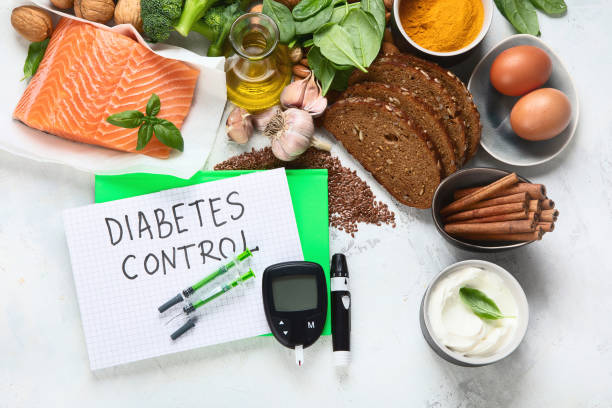 Healthy foods for Diabetes diet. Cholesterol diet, food high in antioxidants, vitamins and minerals.