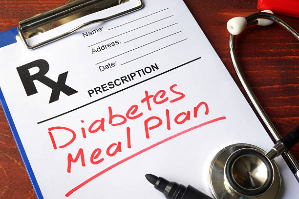 Meal-Planning-for-Diabetes-001 Prescription form with words Diabetes meal plan.