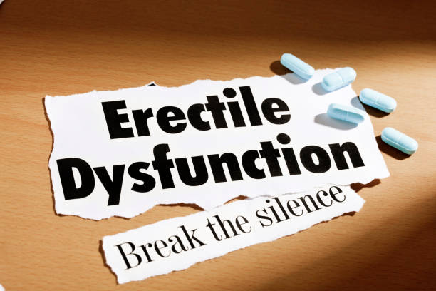 A press headline on erectile dysfunction, a notice asking for the silence to be broken and some of those famous blue pills to solve the problem!