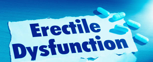 Newspaper headline about the male problem of impotence, with blue pills.