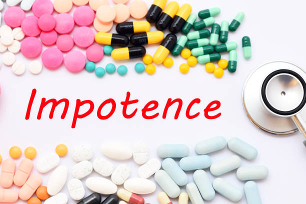 Drugs for impotence treatment, medical concept