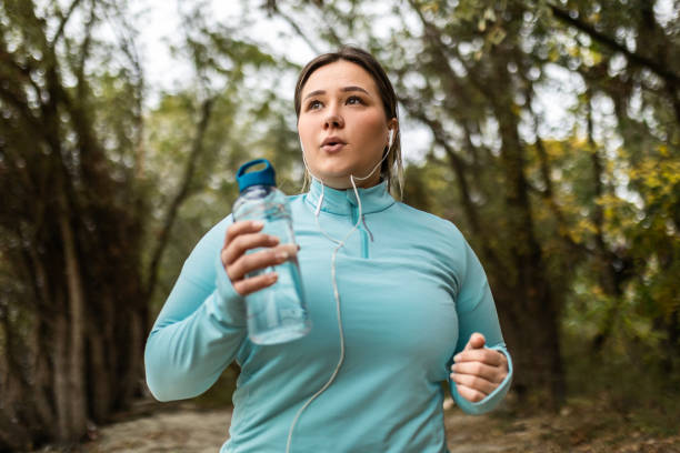 Young woman running