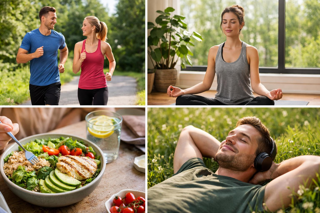 Balanced daily routine supporting mental and physical wellness