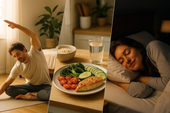 Healthy daily routine supporting mental and physical health
