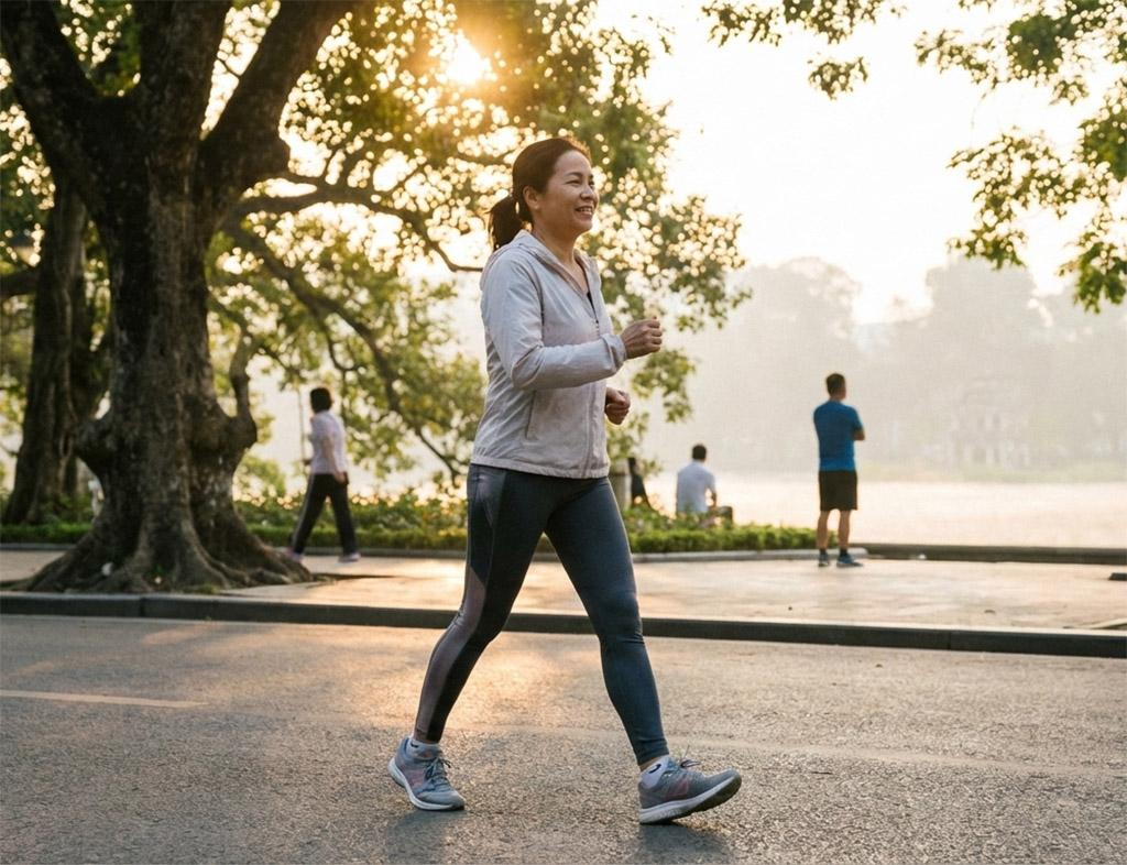 Daily walking routine for physical and mental health