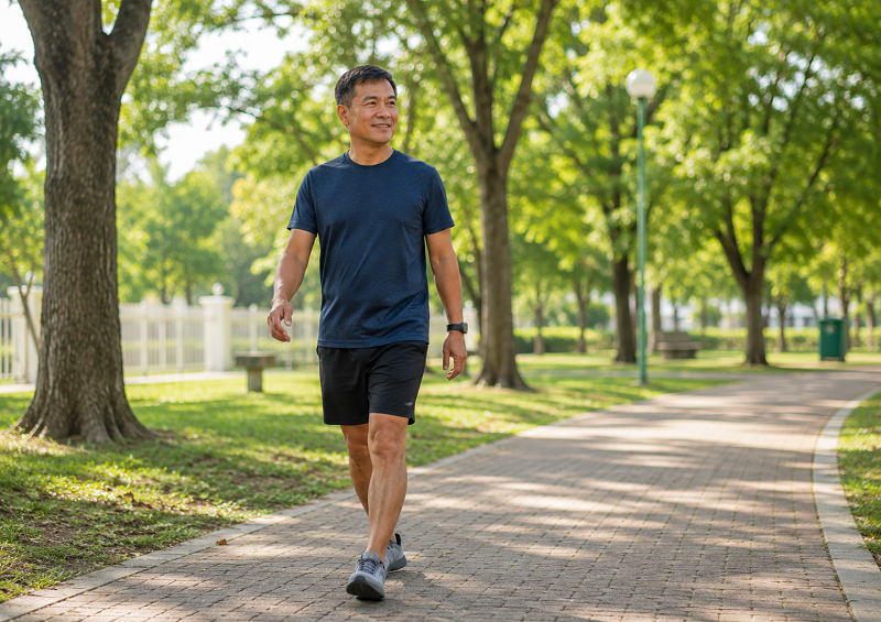 Brisk walking as a simple form of daily exercise