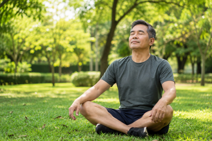 adult sitting comfortably - stress relief