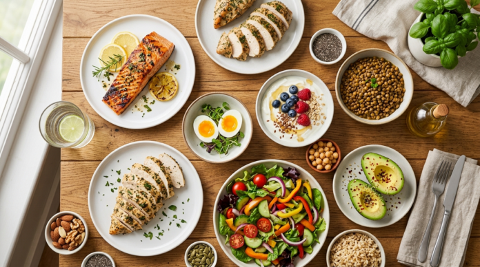 Healthy foods representing the biggest diet trends of 2026