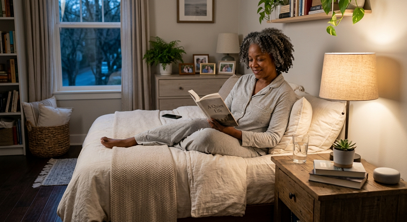 Relaxing bedtime routine that supports healthy sleep and stress management