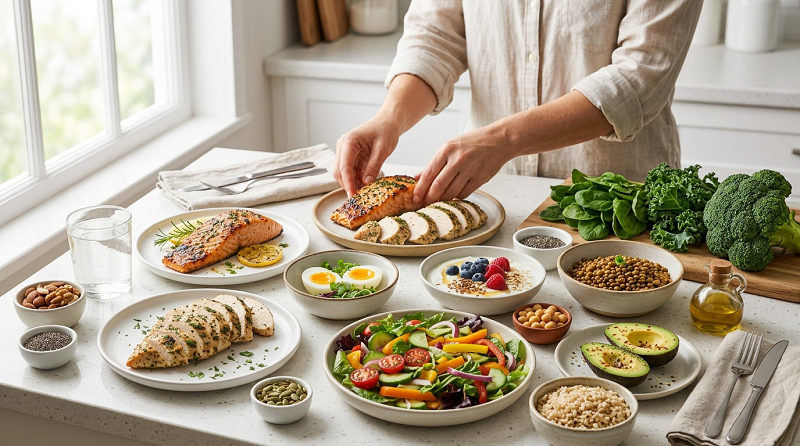High-protein and high-fiber foods for a healthy diet