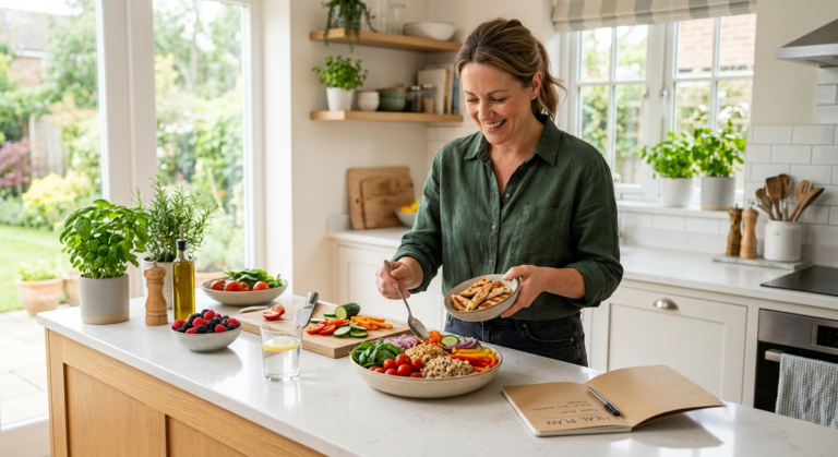 Healthy adult preparing a balanced meal while exploring weight loss diet trends
